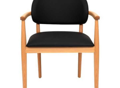 Black armchair designer dining room chair luxury single seater wooden furniture